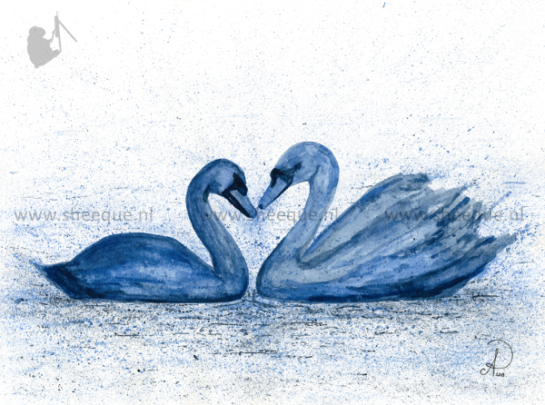 aquarel schilderij love story
